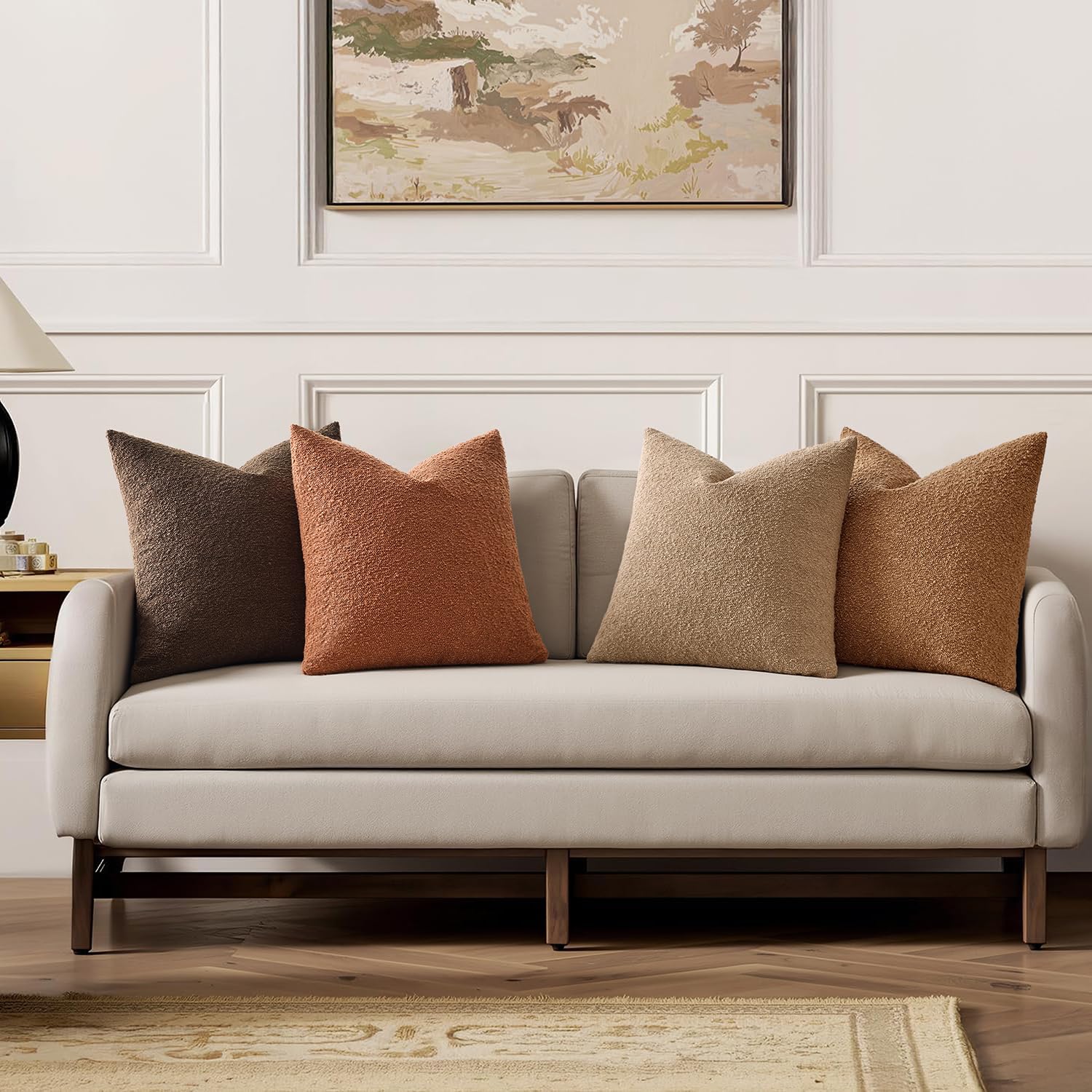 MIULEE Bouclé pillow cover 18x18 offers soft handfeel for cozy seating