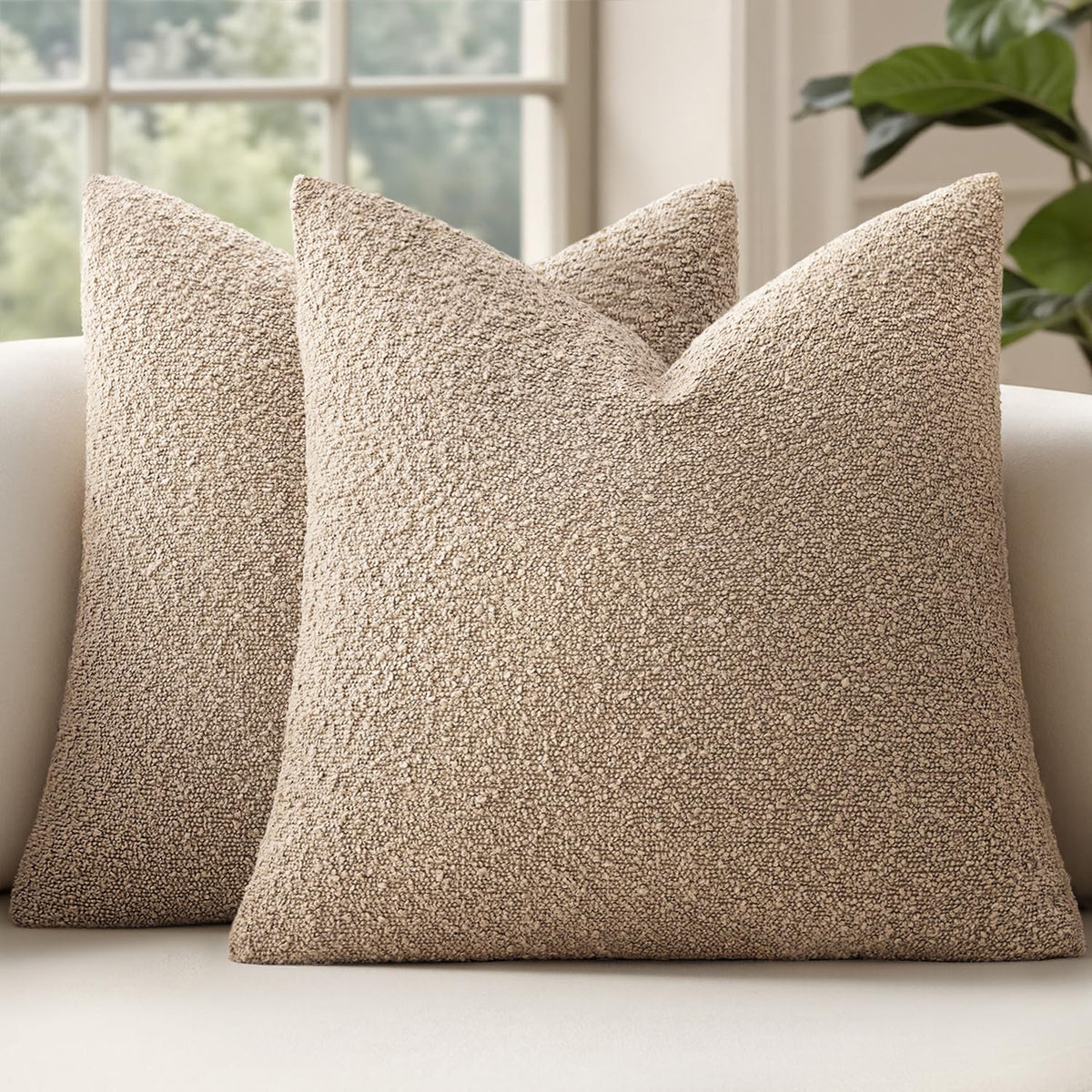 MIULEE boucle pillow cover closeup texture adds tactile depth for cozy living spaces