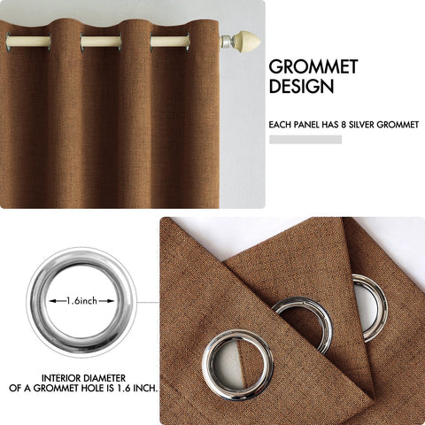 MIULEE brown blackout curtains window scene highlights warm tone and privacy.