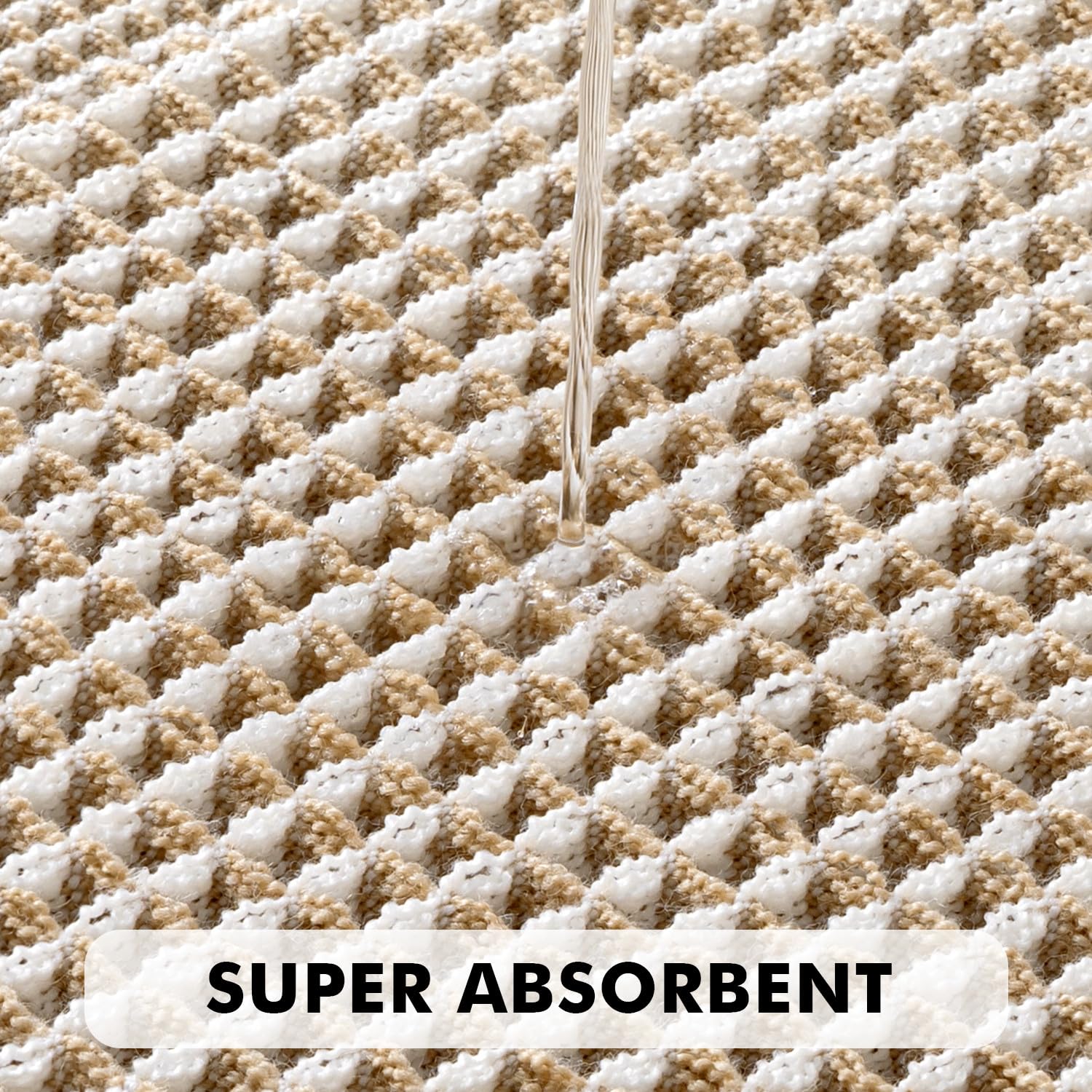 MIULEE brown-cream waffle bath mat 18x30 provides larger coverage and durability.