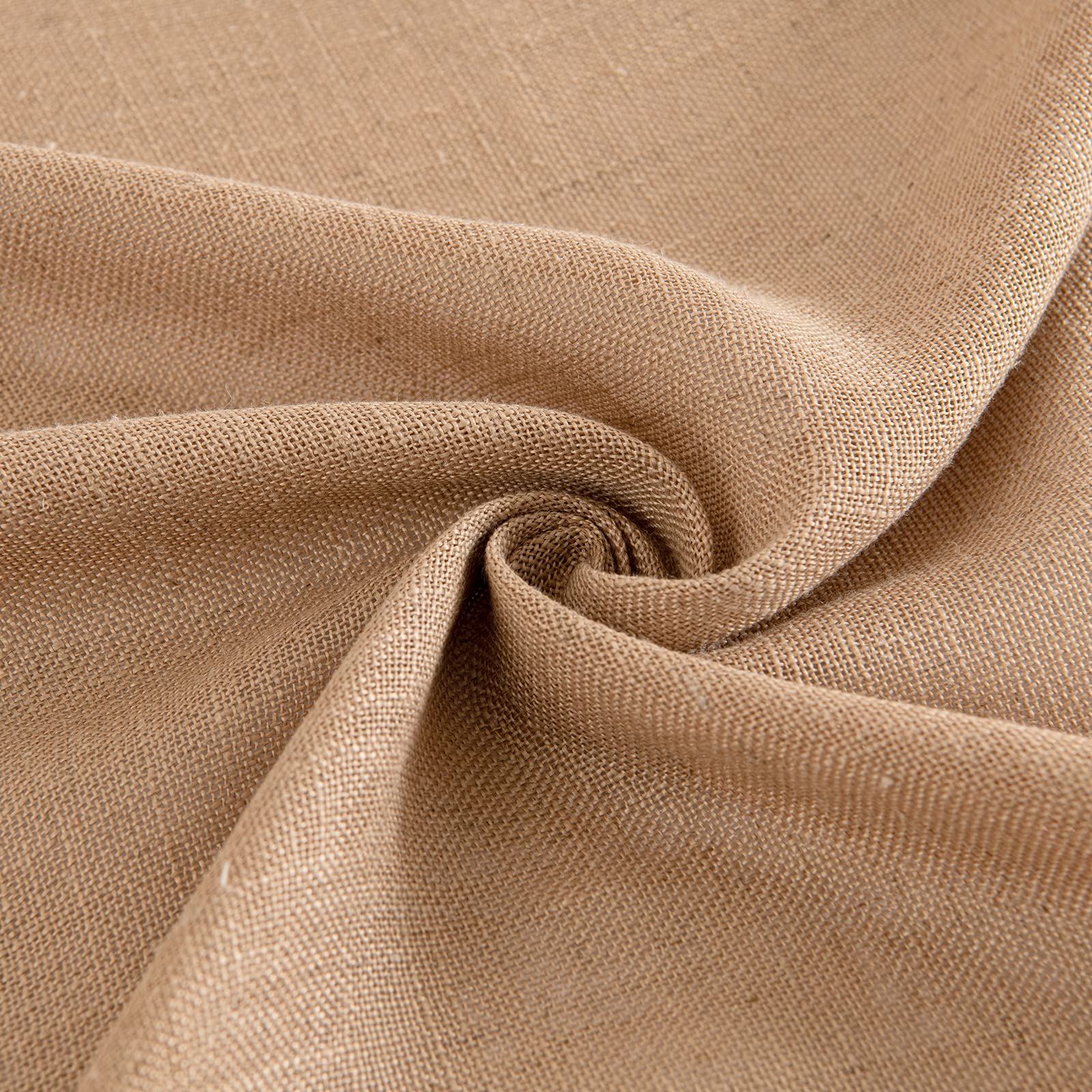 MIULEE brown linen curtains fabric-weave close-up highlights durable semi-sheer privacy.