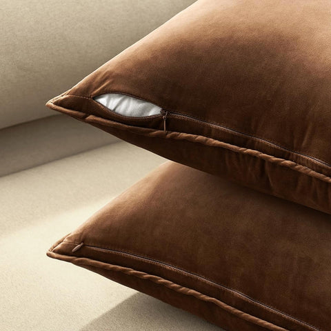MIULEE brown velvet throw pillow cover care instructions for cold wash