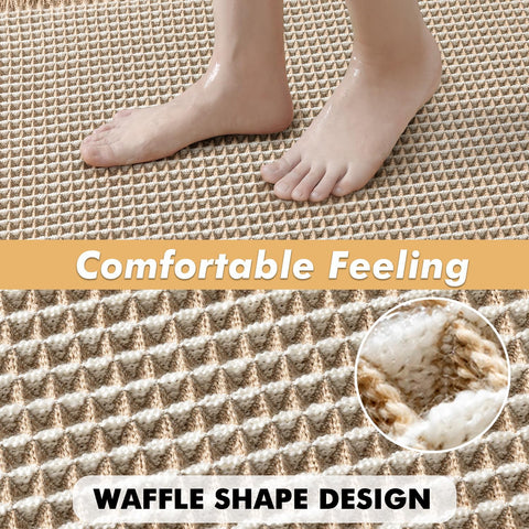 Safe traction on smooth floors with clear rubber backing.