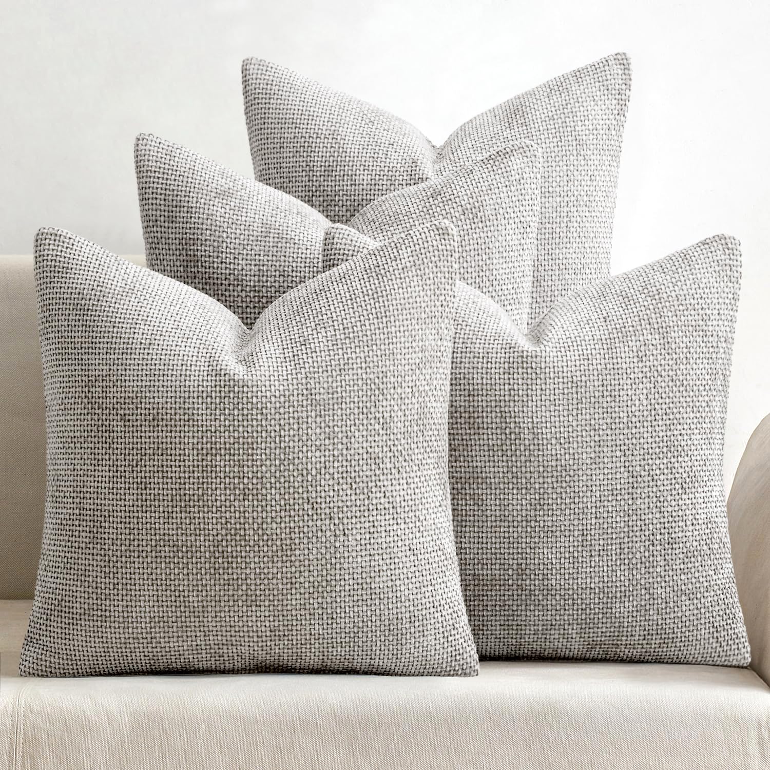 MIULEE chenille pillow cover 18x18 silver for a luxe sofa accent