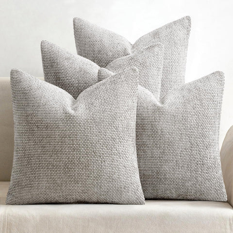 MIULEE chenille pillow cover 18x18 silver for a luxe sofa accent