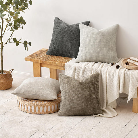 MIULEE 4-pack 22x22 pillow covers to refresh neutral decor.