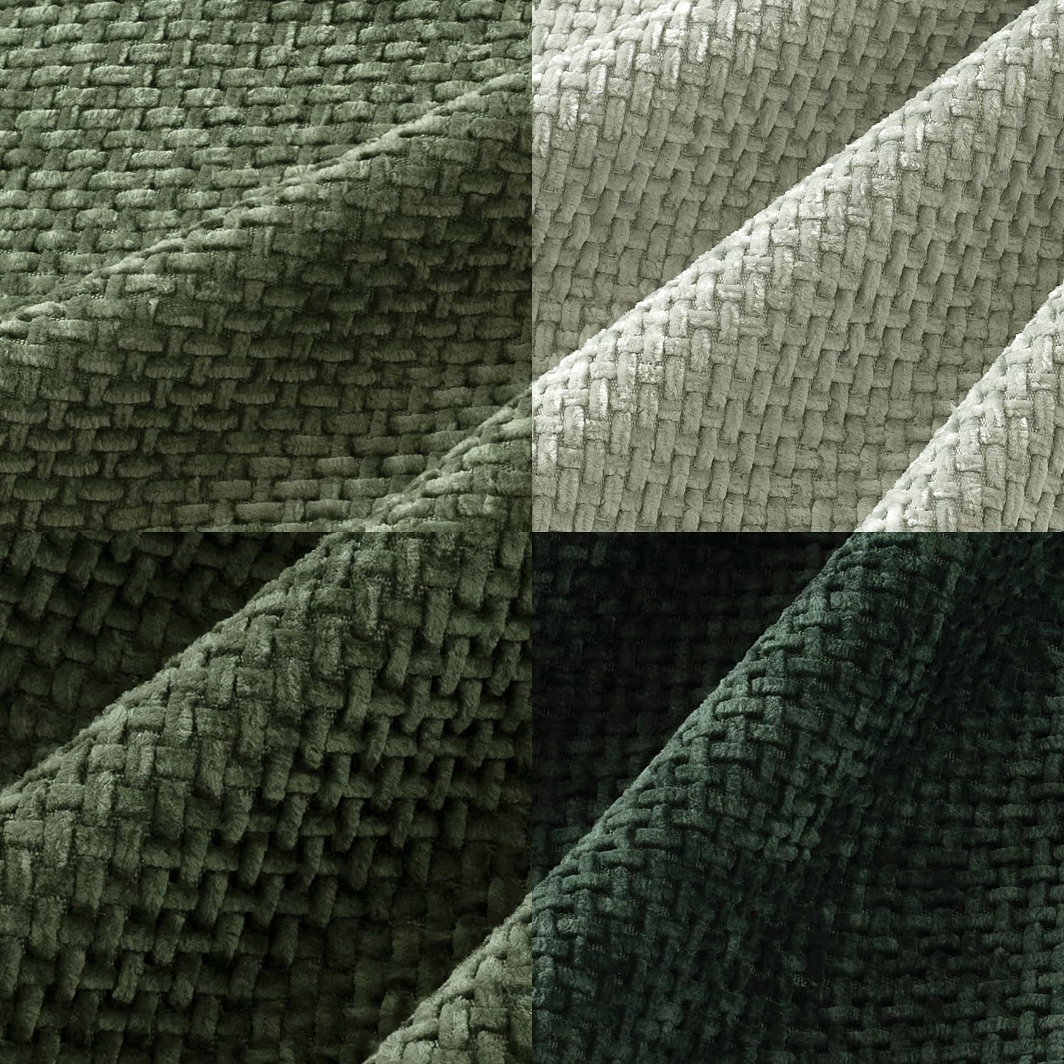 MIULEE chenille pillow cover green 18x18 closeup texture for luxurious softness