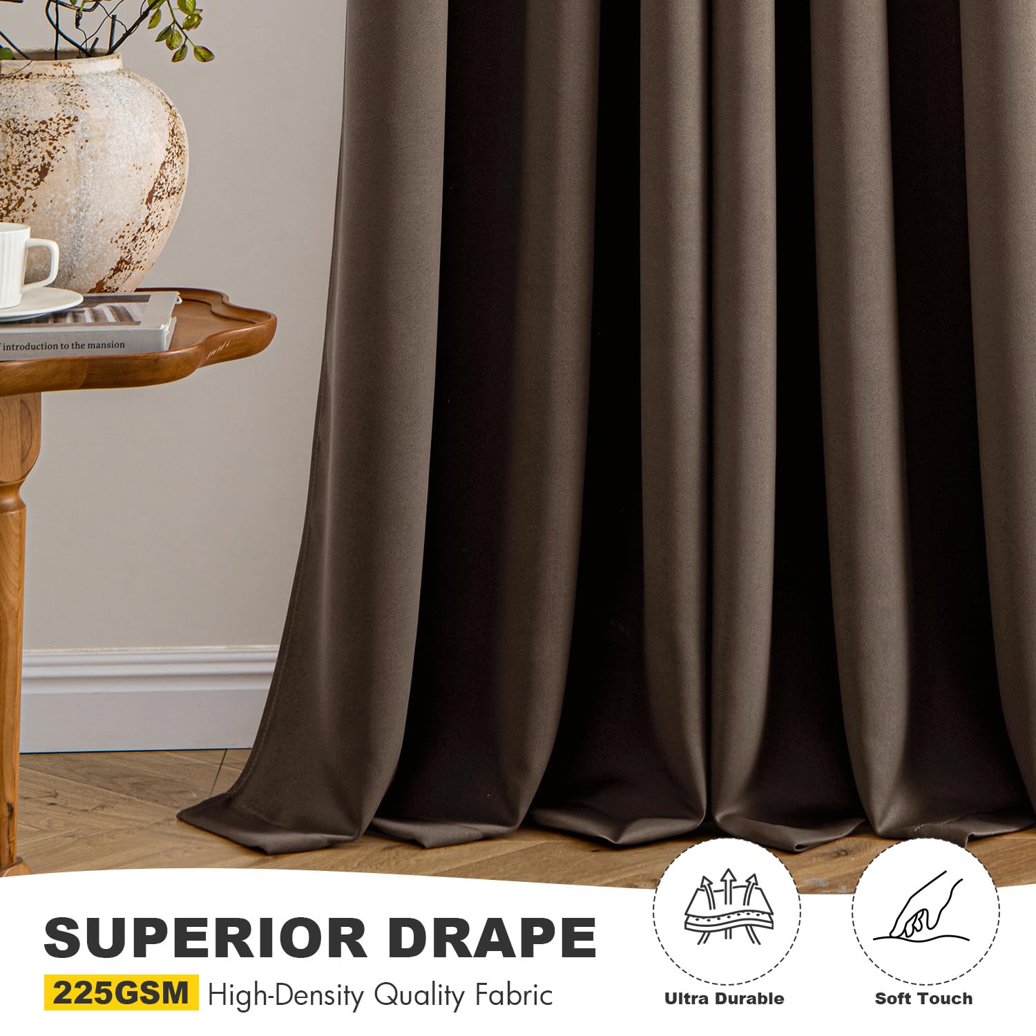 MIULEE blackout panels in a living room setup for comfortable evenings