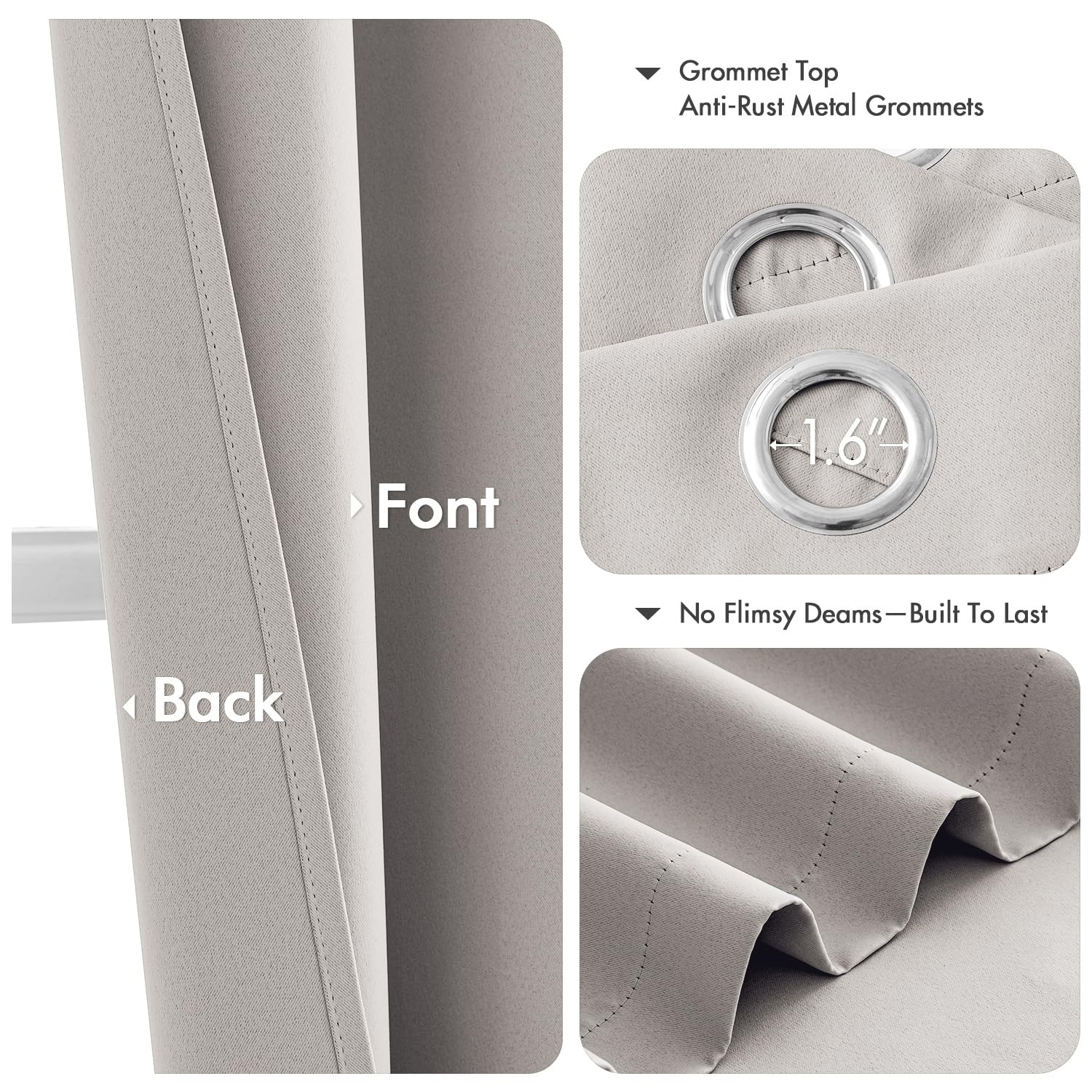 MIULEE Cobblestone blackout curtains on rod illustrate easy installation