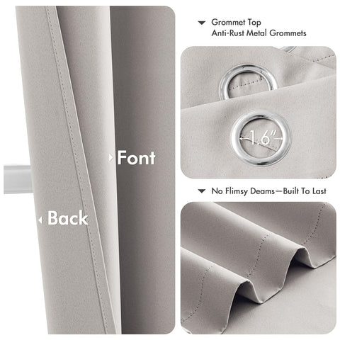MIULEE Cobblestone blackout curtains on rod illustrate easy installation