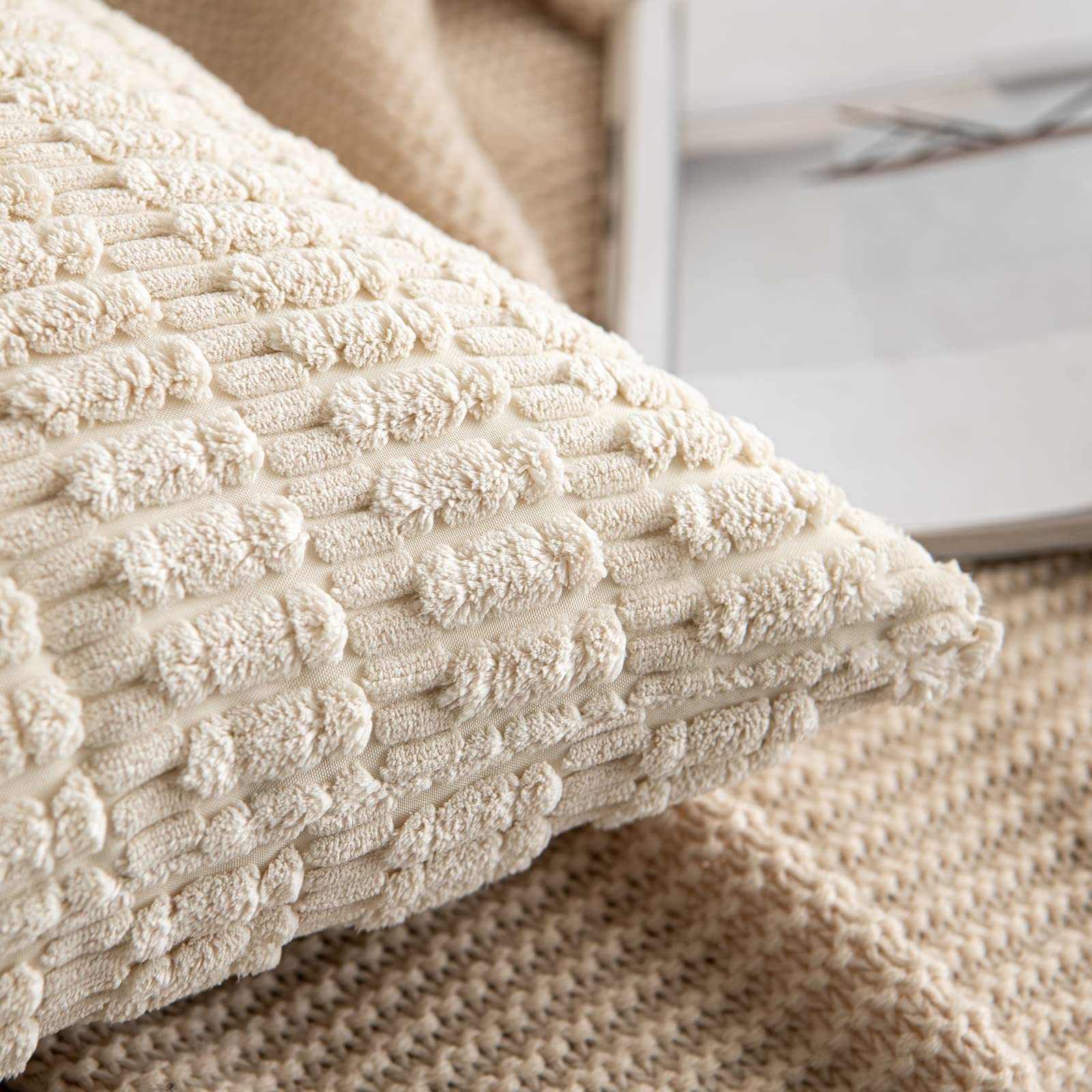 MIULEE corduroy euro sham on bed enhances tactile comfort in a cozy bedroom