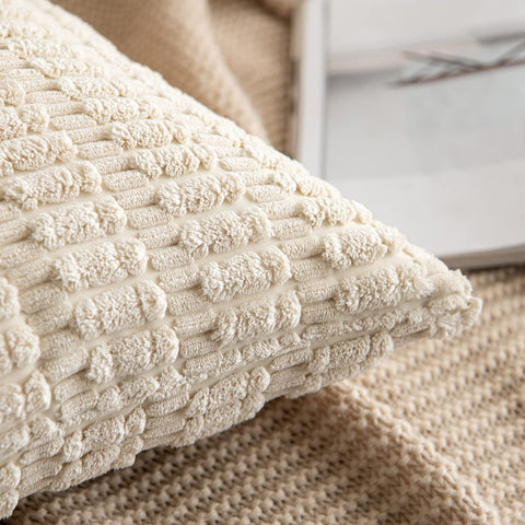 MIULEE corduroy euro sham on bed enhances tactile comfort in a cozy bedroom