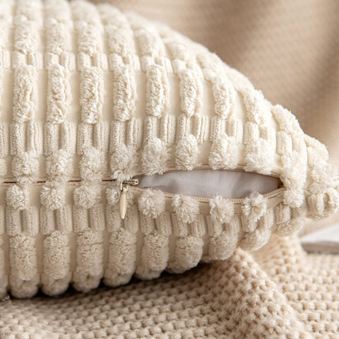 MIULEE corduroy euro sham on living room couch demonstrates versatile styling