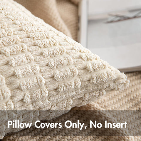 MIULEE corduroy euro sham pair stacked for display