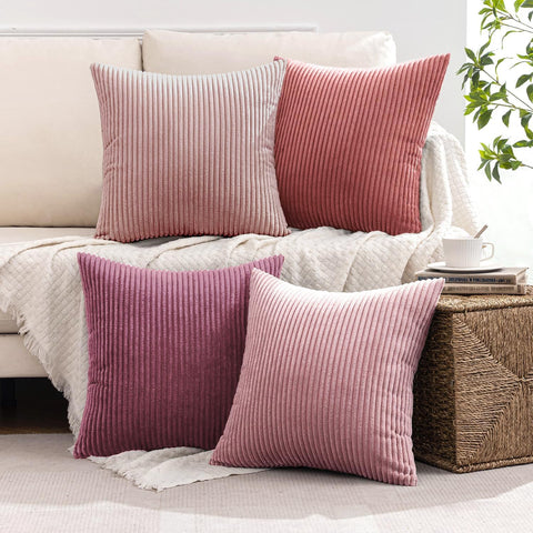 Close-up of MIULEE corduroy pillow cover showing soft texture