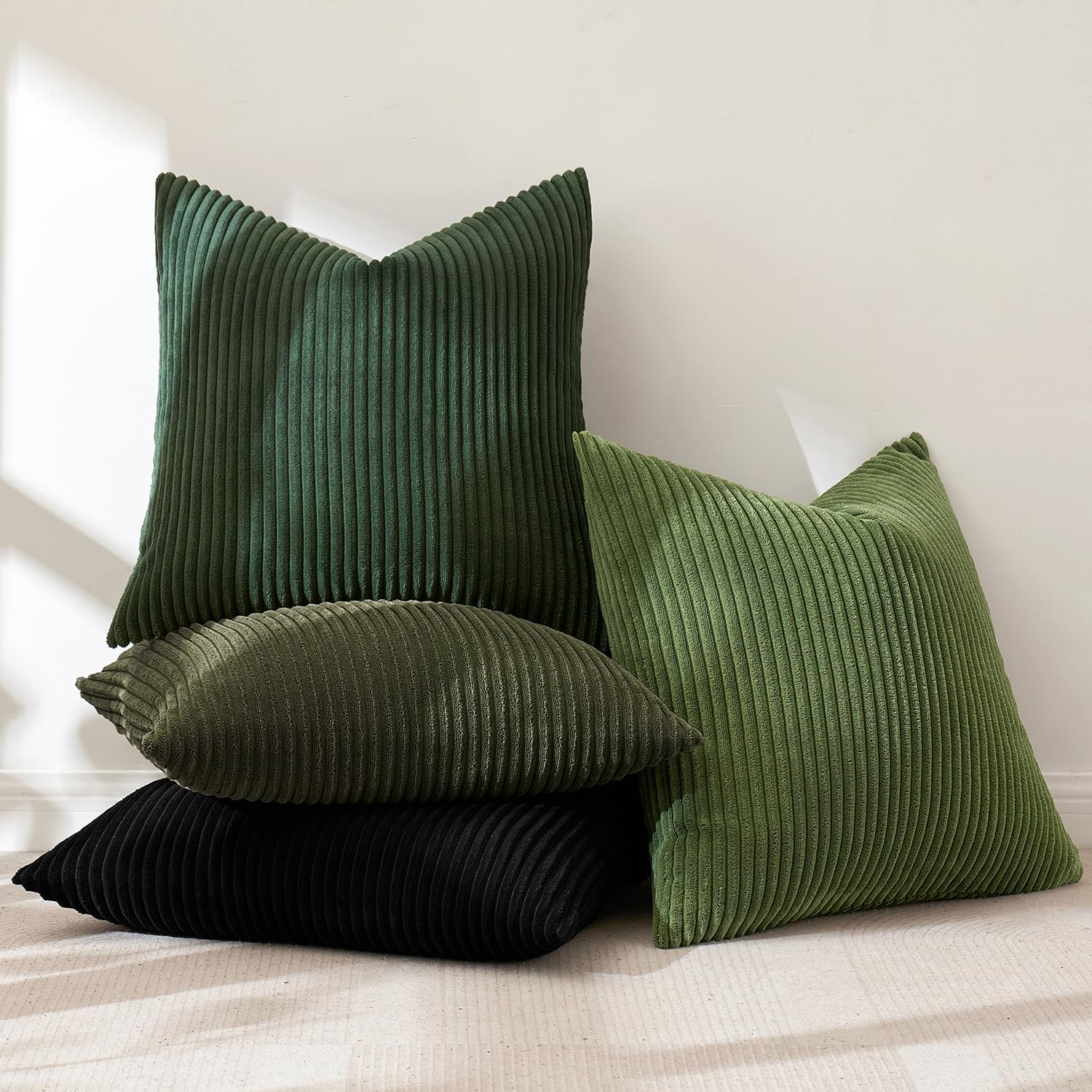 MIULEE emerald corduroy pillow cover with rich texture for chairs.