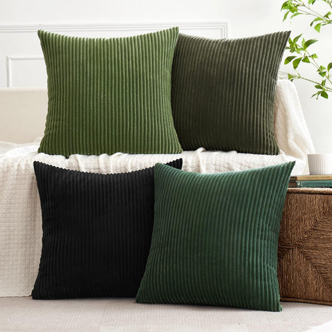 MIULEE pine corduroy pillow cover enhances bedroom depth.