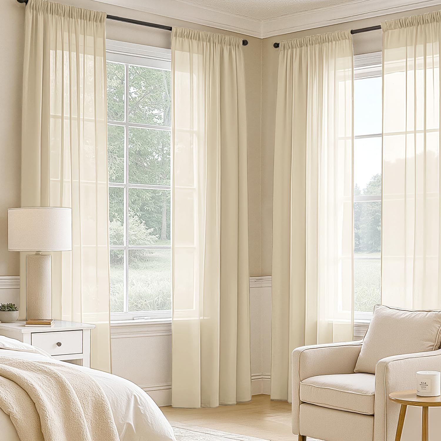 MIULEE sheer fabric filters light while preserving privacy