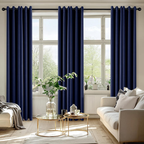 MIULEE navy blue bedroom setup showcasing a cozy, glare-free space