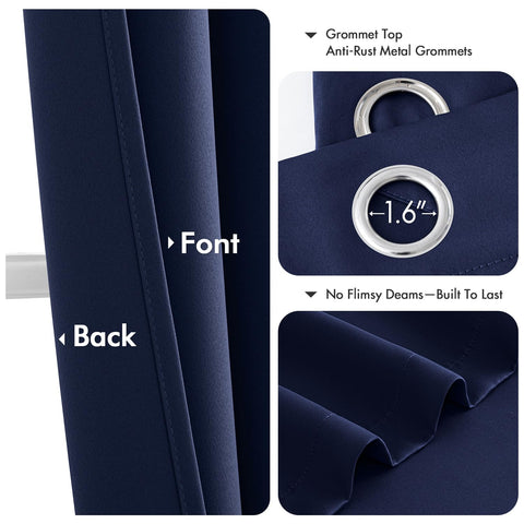 MIULEE navy blue blackout effect illustrating light reduction in daytime
