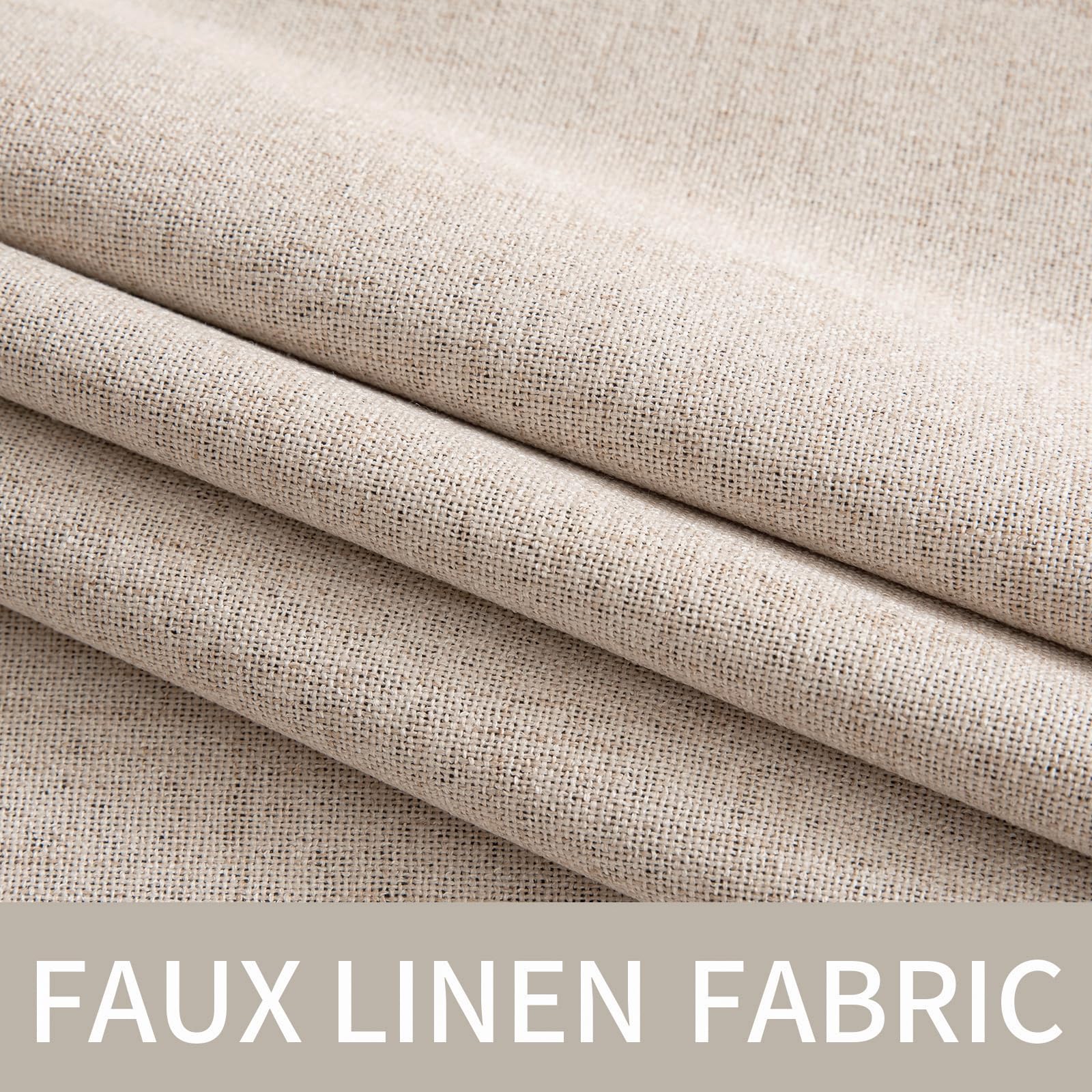 MIULEE natural beige drapes create a warm, inviting living room.