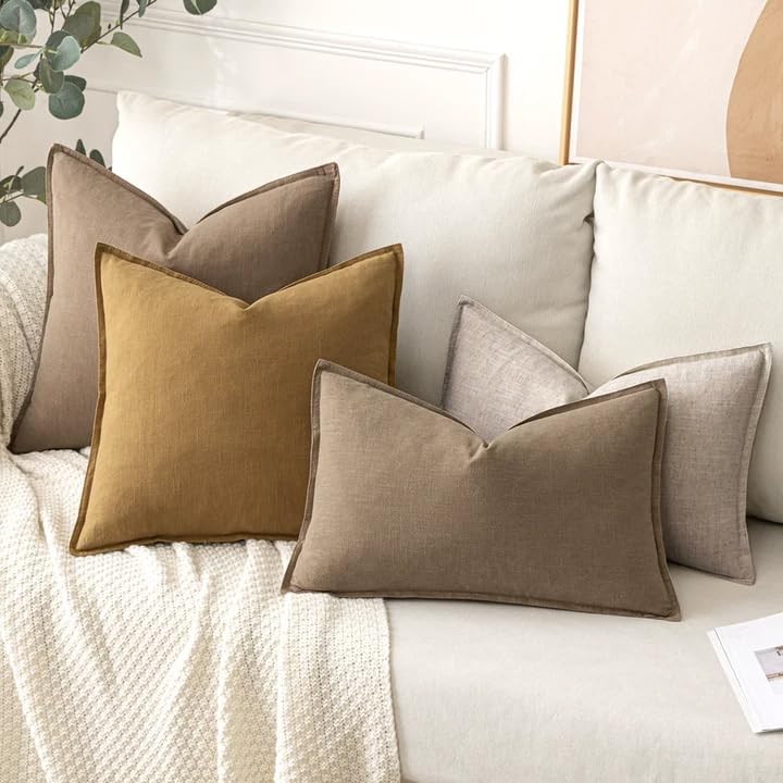 MIULEE natural linen sham on sofa for versatile home styling
