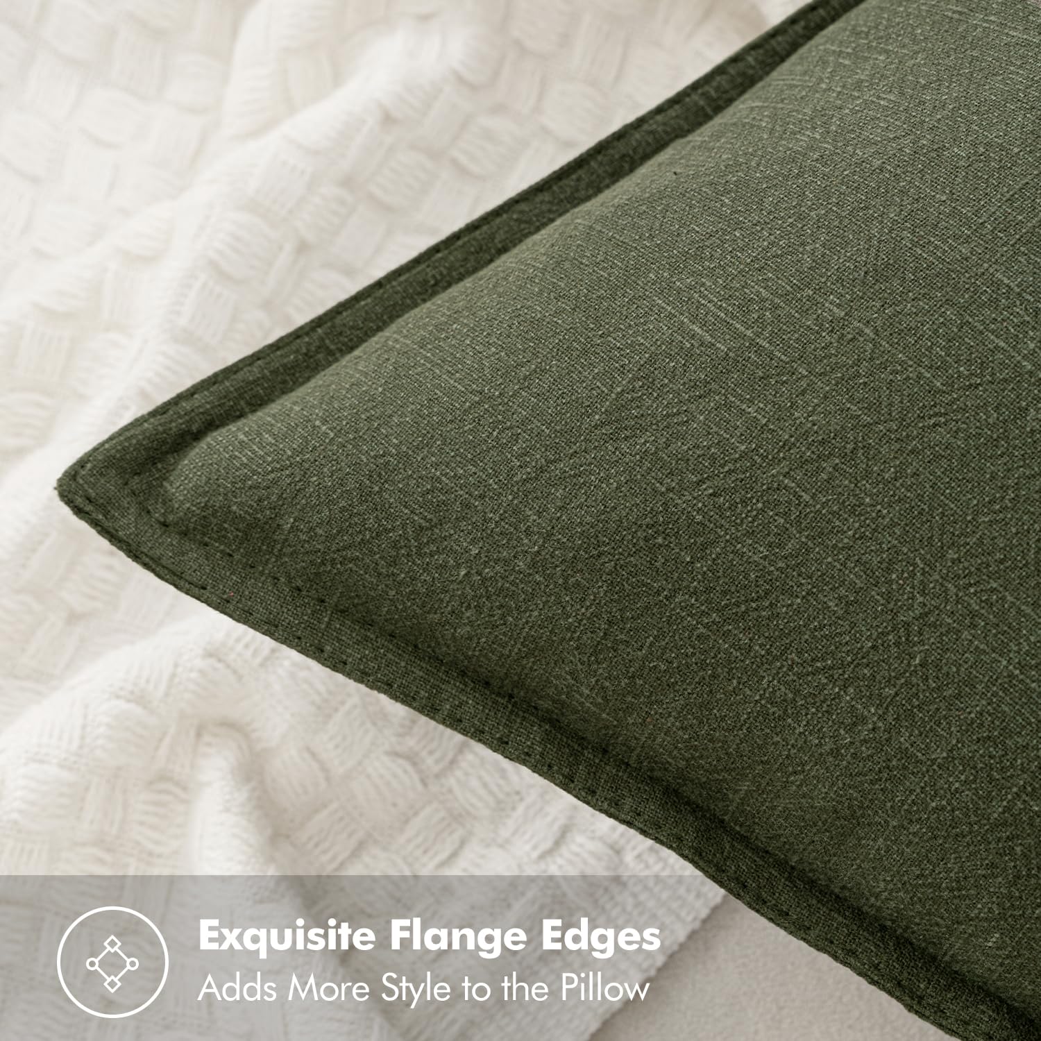 MIULEE euro sham front view highlights flange edge detail for a cottage-style touch
