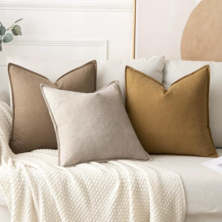 MIULEE decorative linen euro sham back view with hidden zipper for clean look