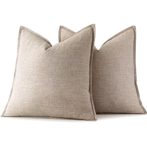 MIULEE linen euro sham shown in bed or couch setting, emphasizing breathable fabric