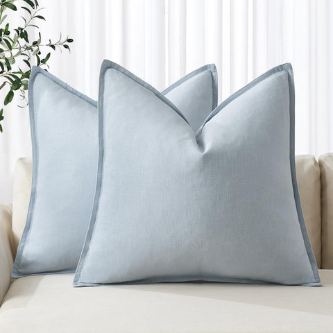MIULEE linen euro sham close-up texture, soft and breathable.