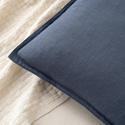MIULEE flange edged linen sham indigo blue highlights classic Boho details
