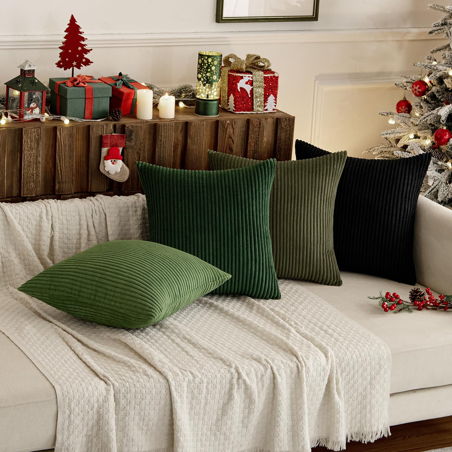 MIULEE pine decorative pillow cover adds warmth to decor.