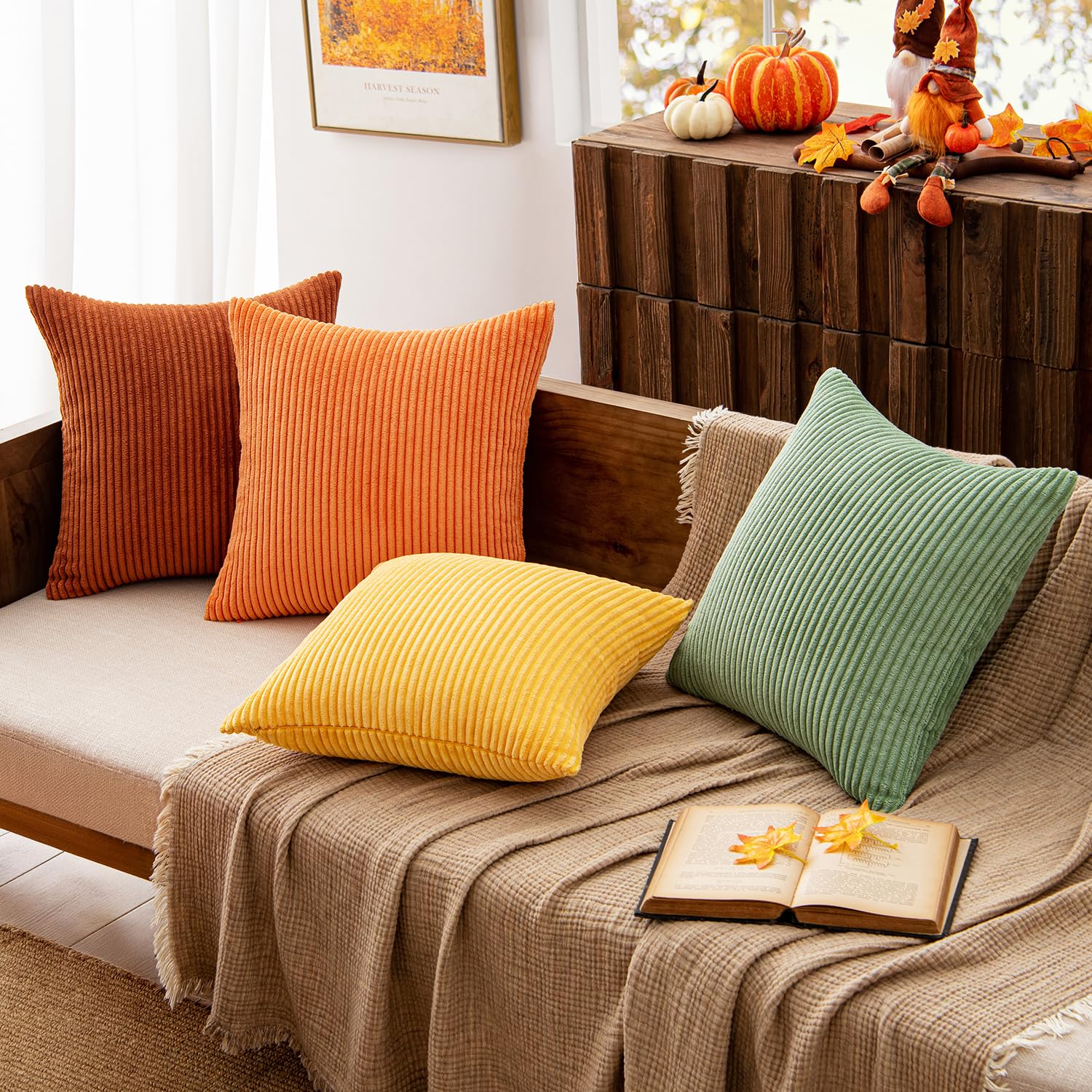 MIULEE green pillow cover enhances cozy corners and seating arrangements