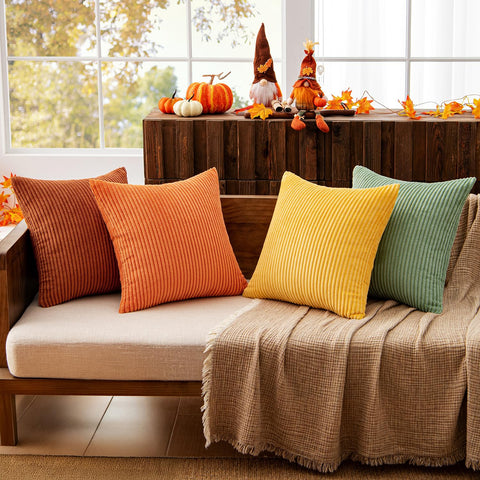 MIULEE rust pillow cover adds autumn warmth to bed or couch decor