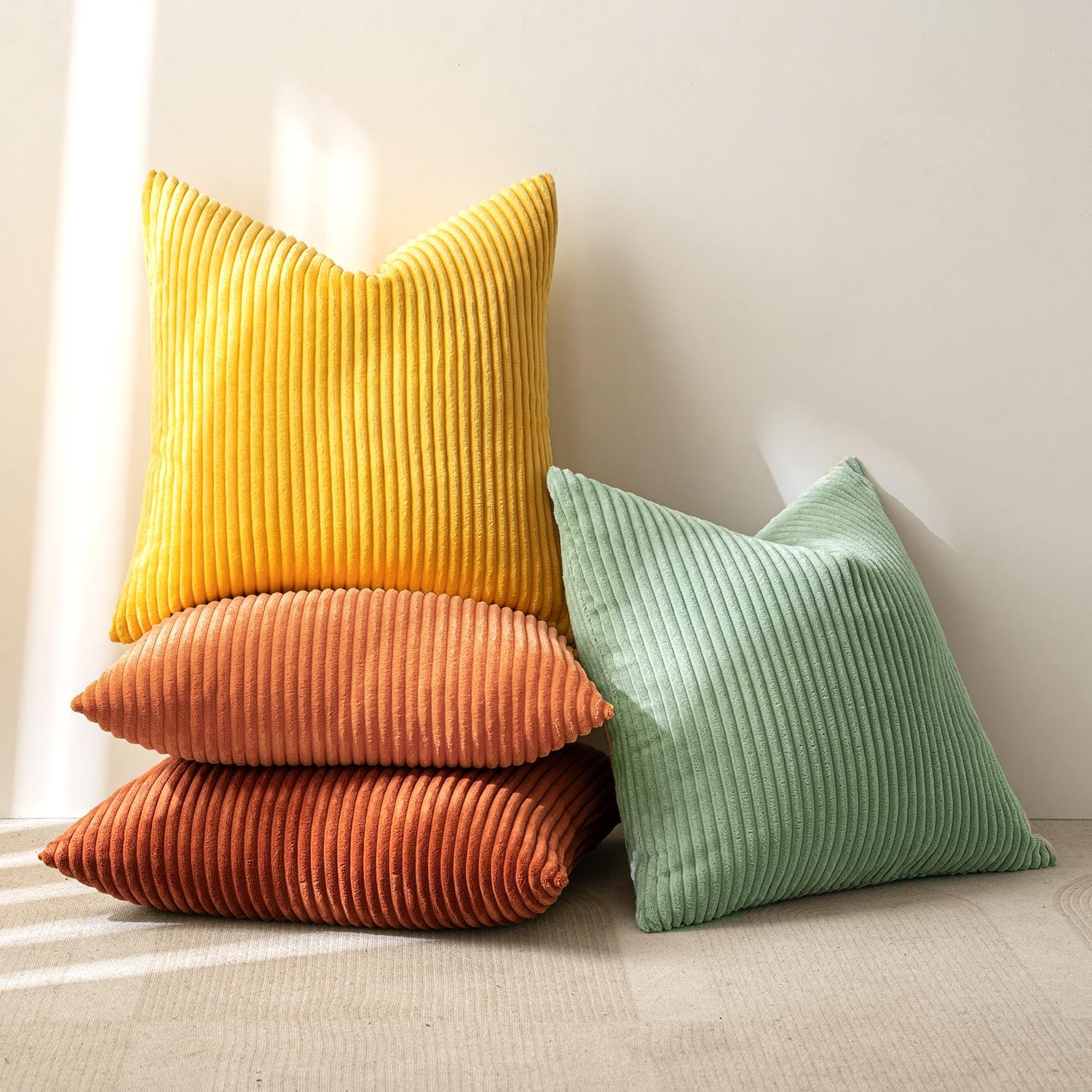Corduroy texture on MIULEE cover adds soft tactile depth