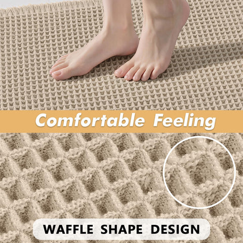 MIULEE deep waffle texture absorbs moisture to keep floors dry