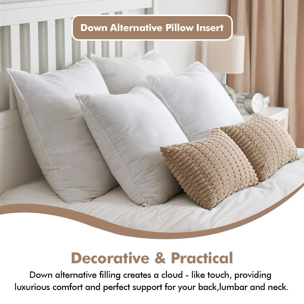 MIULEE down-alternative fiber insert delivers heavyweight fluff without quills.