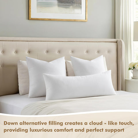 MIULEE down-alternative fill provides plush loft without quills or odor.