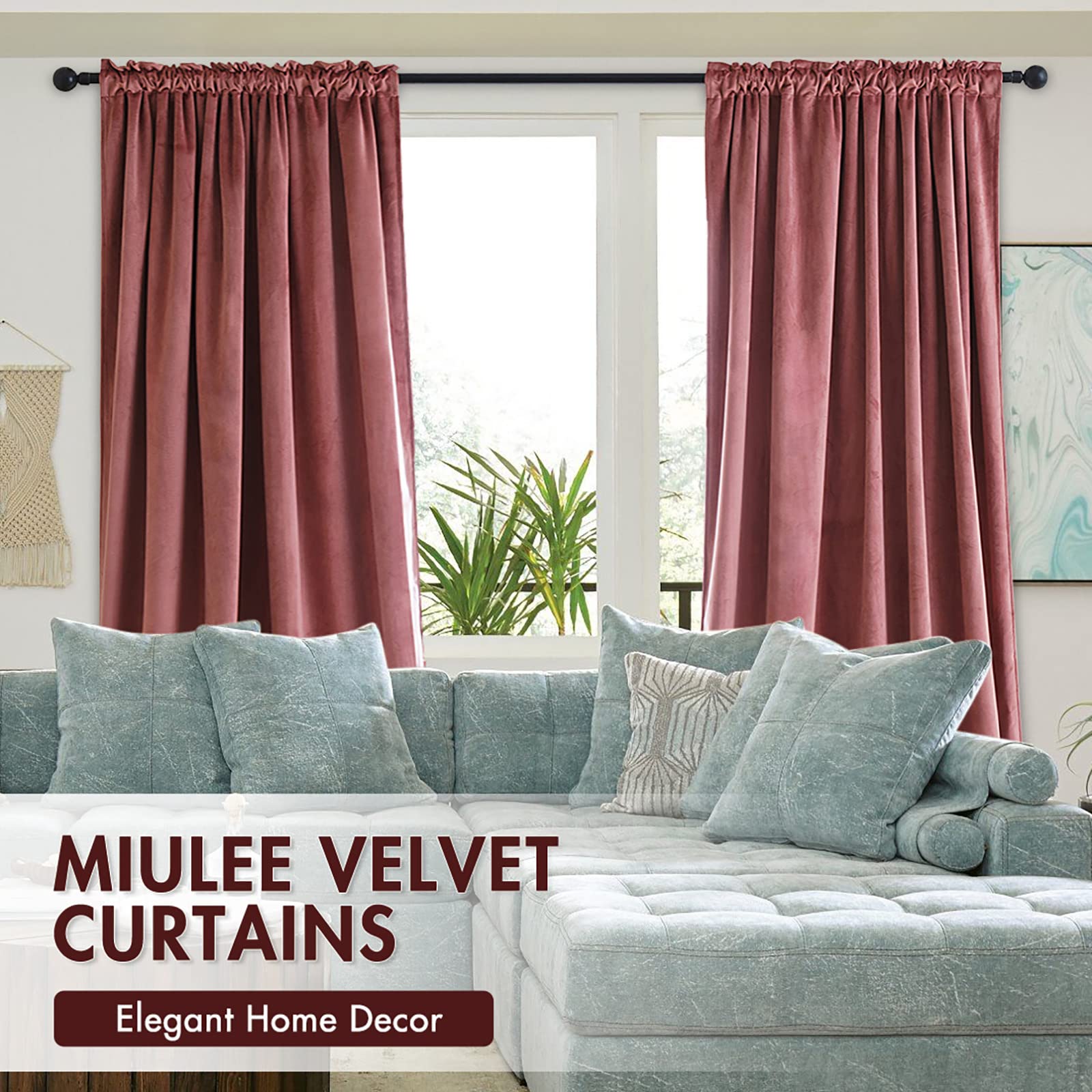 MIULEE velvet curtains provide darkening and warmth for living rooms