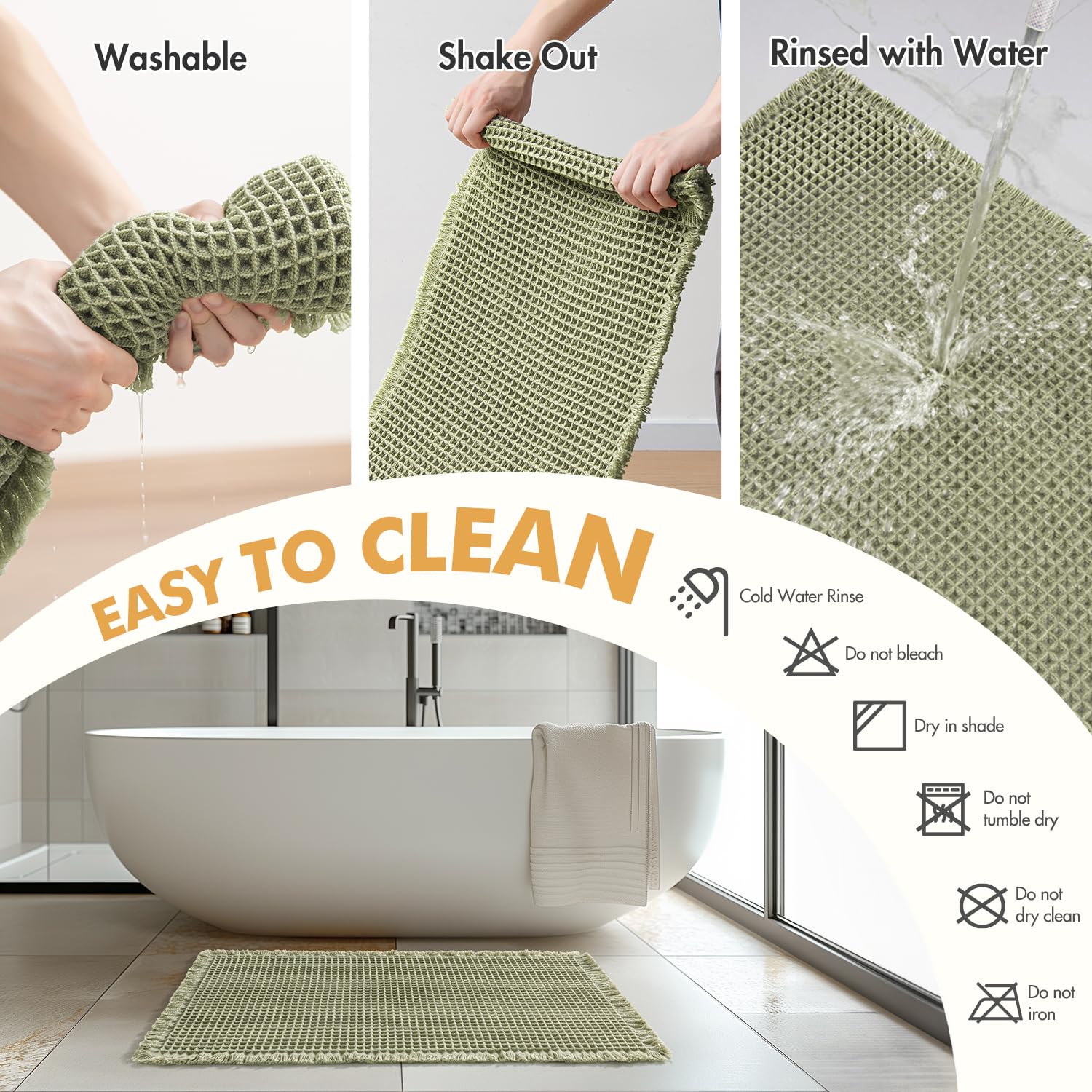 MIULEE easy-care mat: hand wash recommended for best shape.