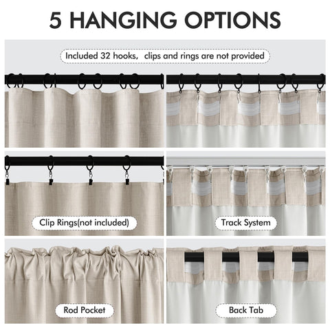 MIULEE beige curtains are easy to care for with ironing and low tumble