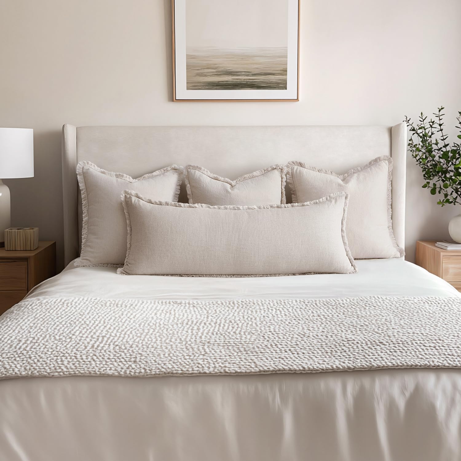 MIULEE easy-care pillow cover, machine washable on gentle cycle.