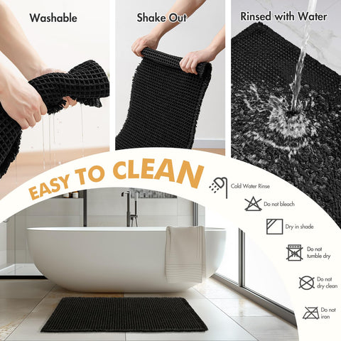 MIULEE easy-care bath mat is simple to wash and air dry