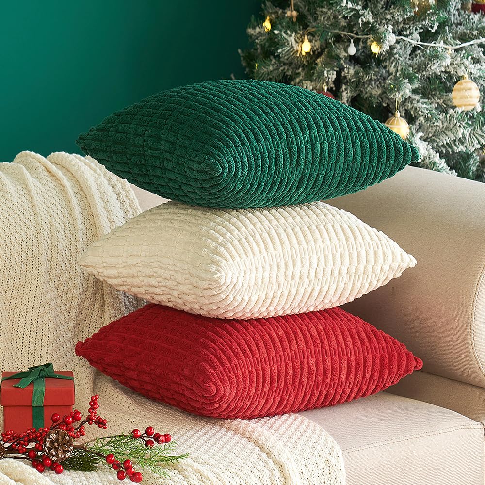 MIULEE elegant corduroy cream cover adds timeless farmhouse accent