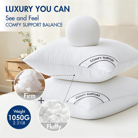 MIULEE euro pillow insert brushed fabric texture highlights 110 gsm softness.