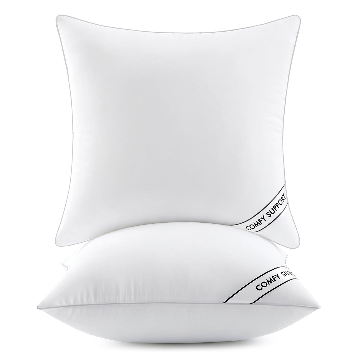 MIULEE euro pillow insert closeup shows plush fabric and full fill for soft support.