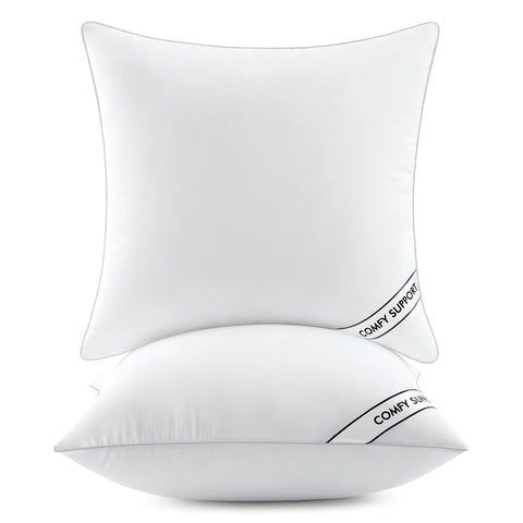 MIULEE euro pillow insert closeup shows plush fabric and full fill for soft support.