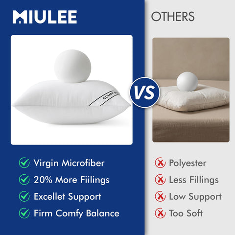 MIULEE euro pillow insert suitable for sofa, chair, bed, and car use.
