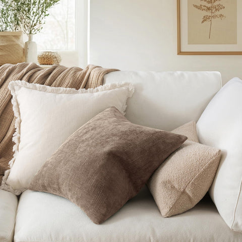 MIULEE euro sham textured fabric complements farmhouse and modern spaces.