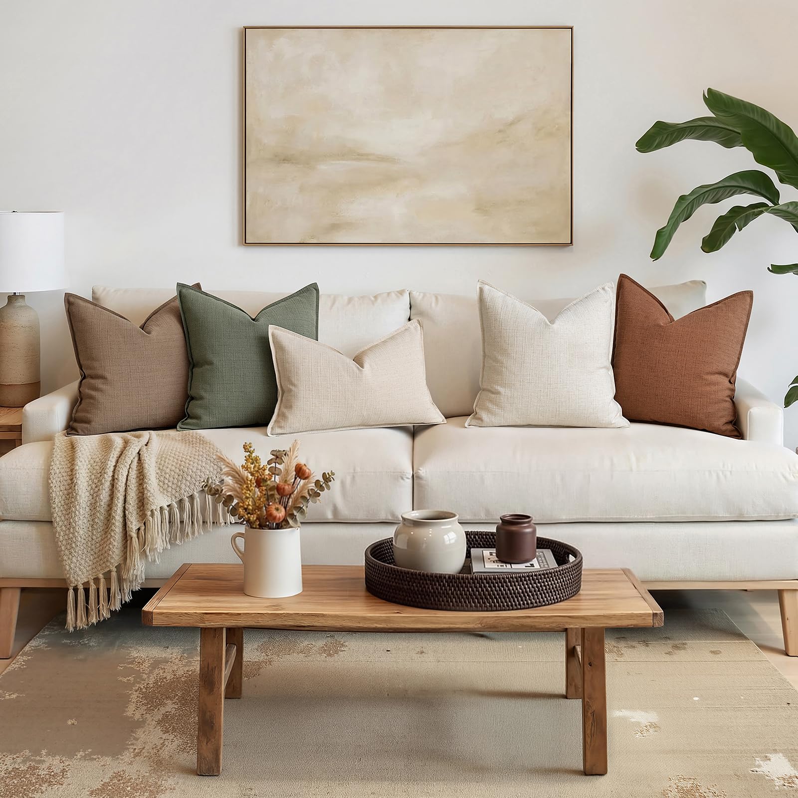 MIULEE neutral linen tone complements many bedding palettes.